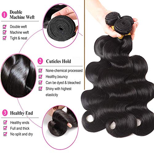 Body Wave Bundle 18 20 22 Inch Body Wave Human Hair Bundles Body Wave Hair 3 Bundles 10A Grade 100% Unprocessed Brazilian Virgin Hair Extensions for Black Women