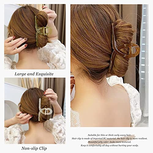 Big Jelly Claw Clips for Thick Hair - 5.1" Butterfly Clips