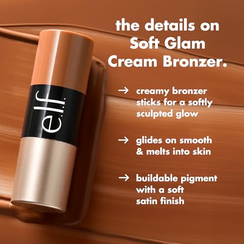e.l.f. Cream Bronzer Stick - Buildable Satin Finish, Vegan & Cruelty-Free