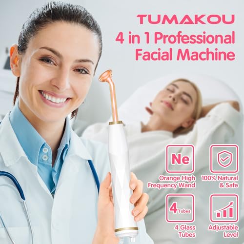 TUMAKOU High Frequency Facial Machine - 4 Tube Wand Device