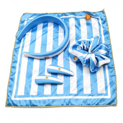 Argentina Flag Women 4-Piece Hair Accessory Set - Patriotic Hair Clips & Headbands