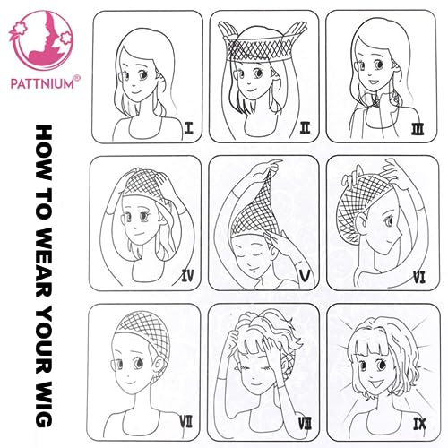 PATTNIUM Grey Bob Wig for Kids - Short Synthetic Wig with Bangs