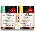 Tallow Balm Variety Pack ? Herbal Rose + Honey Sweet Orange ? Grass-Fed Suet Tallow for Face, Skin & Body ? Non-Greasy, Clean, Deodorized Moisturizer ? 6-Month Supply
