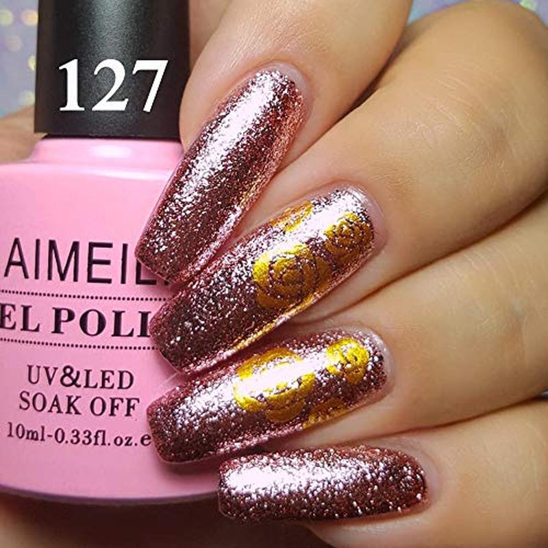 AIMEILI Vegan Glitter Gel Nail Polish - HEMA Free, 10ml