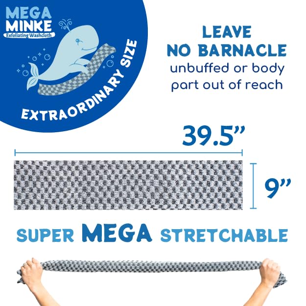 JJ KENT Mega Minke Exfoliating Body Scrubber, 39.5×9 inch