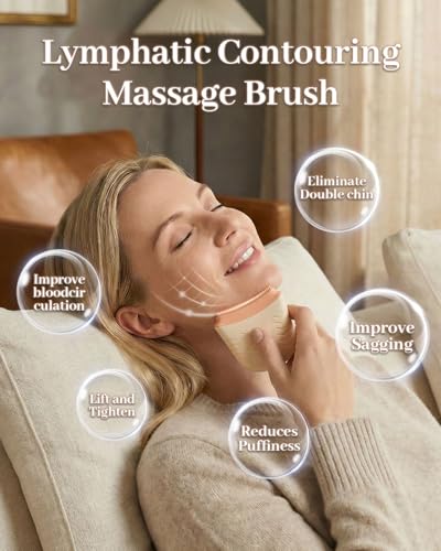 Ergonomic Silicone Lymphatic Face Brush for Puffiness Reduction