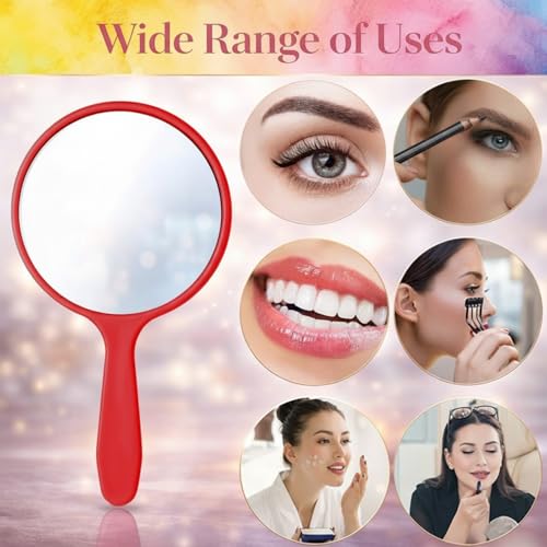Jetec 25 Pcs Handheld Mirror with Handle, 3.94" Round Compact