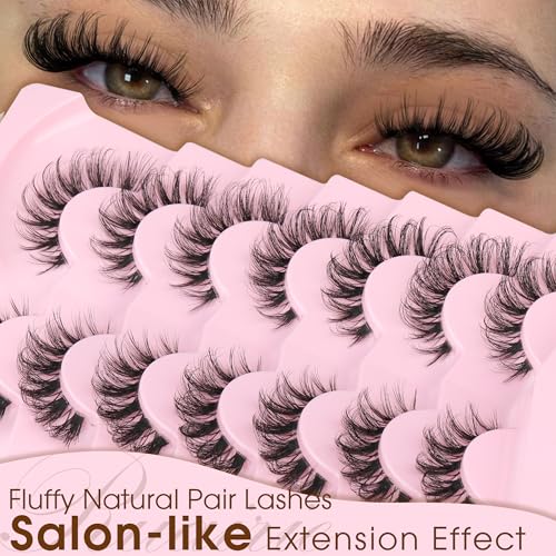 Faux Mink False Lashes 16MM - Natural Wispy Cat Eye (7 Pairs)