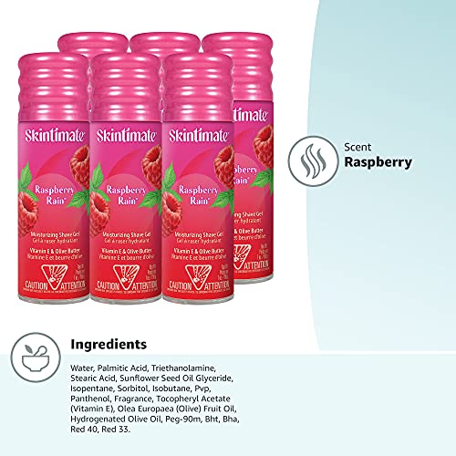 Women’s Moisturizing Shave Gel with Raspberry Scent - 6 Pack, 7oz