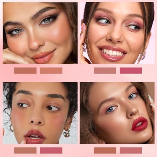 10-Color Blush Palette with 2 Brushes – All Skin Tones