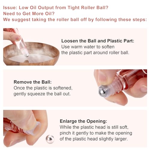 8 Pack 10ml Glass Roller Bottles for Essential Oils & Perfume