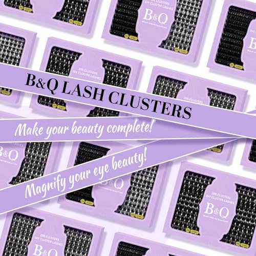 Lash Clusters 208 PCS Cluster Lashes Individual Lashes B37+B28 Eyelash Extensions 10-18mm DIY Lash Extensions D Curl Volume Wispy Soft Comfortable Band False Lashes (D-10-18MIX,B37+B28)