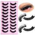 Russian Strip False Eyelashes D Curly Wispy Fluffy - 10 Pairs