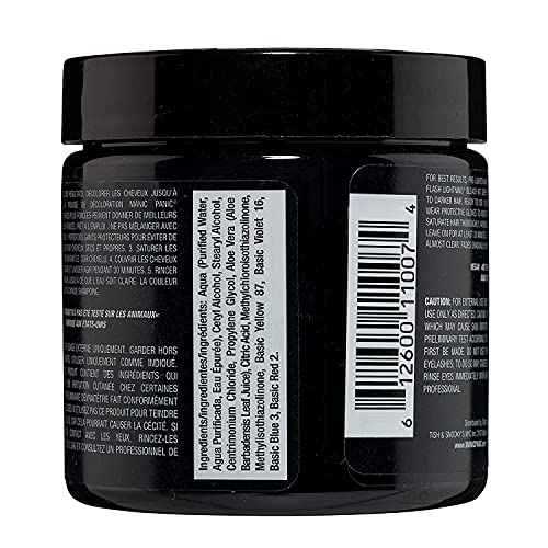 MANIC PANIC Classic Raven Semi Permanent Hair Color - Cool-Toned Black Hair Dye for Women & Men That Lasts 4-6 Weeks - Vegan, Ammonia & Cruelty-Free - Create & Mix Custom Shades (4oz / 3pk)