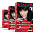 Revlon ColorSilk Black Hair Dye with Bond Repair, Ammonia Free, Pack of 3