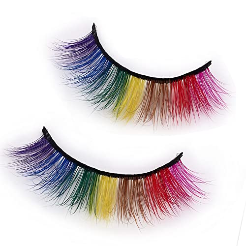 Colored 3D Mink Lashes - 17mm Rainbow Eyelashes