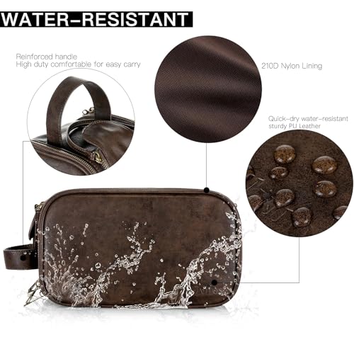 Elviros Men's Small Toiletry Bag | Water-Resistant Dopp Kit