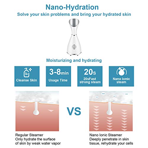 Nano Ionic Facial Steamer with Blackhead Removal Kit