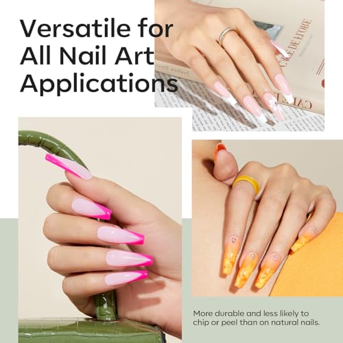 Modelones XXL Square Half Cover Nail Tips No C Curve 510pcs Fake Press Ons