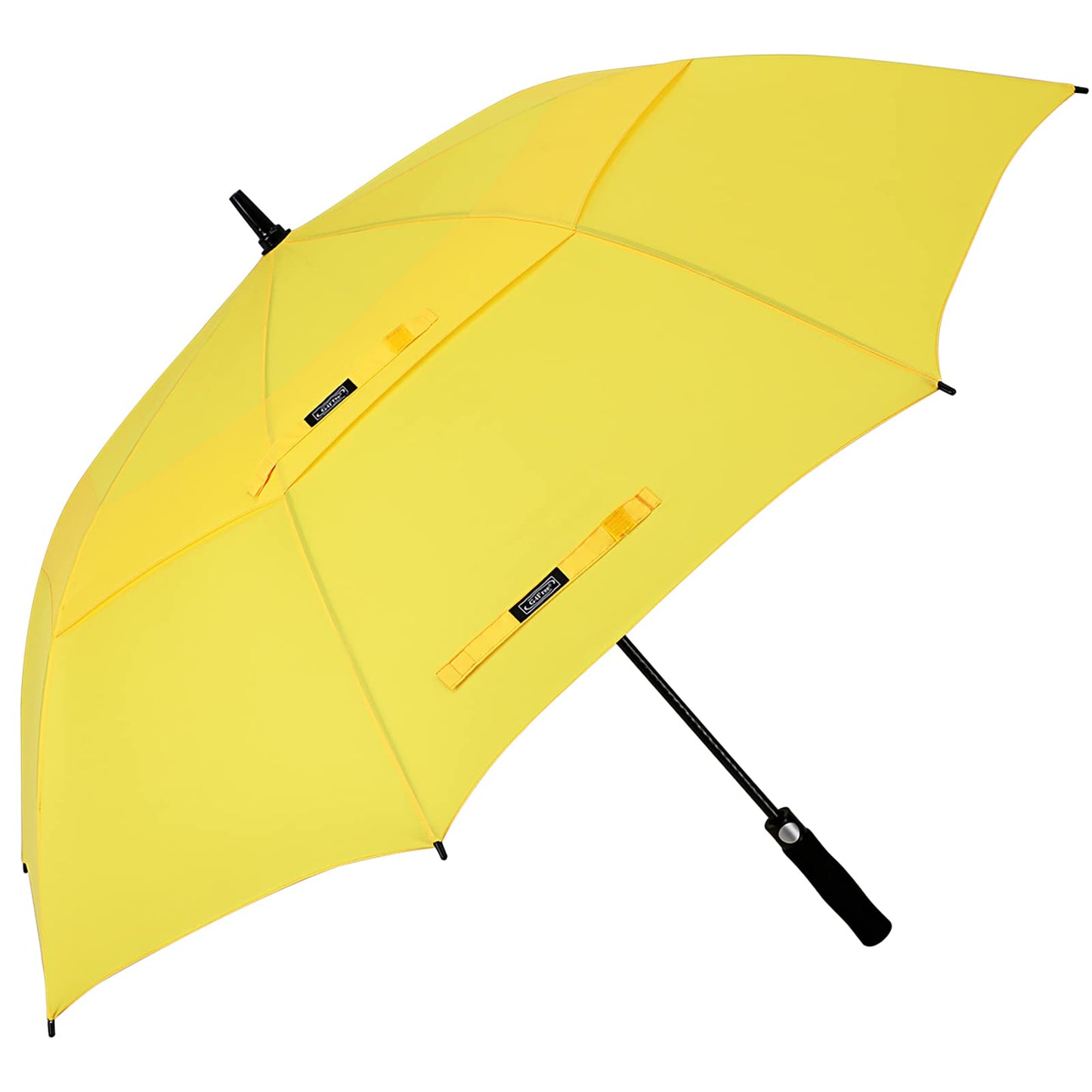 G4Free 62 Inch Automatic Open Golf Umbrella Extra Large Oversize Double Canopy Vented Windproof Waterproof Stick Umbrellas(Yellow)