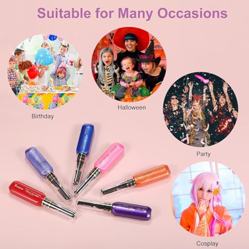 Temporary Hair Color Mascara - 6 Washable Shades for DIY Looks
