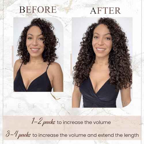 Hetto Curly Tape in Hair Extensions Human Hair Black Wavy Tape in Hair Extensions Invisible Curly Tapes Hair Extension #1 Jet Black 14Inch 50G