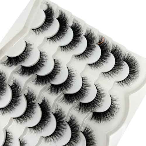 Cat Eye Lashes Natural Look Short Fluffy Fox Eye Lashes Strip Soft C Curl Natural Faux Mink Eyelashes Wispy Cateye Lash Strips Wispy Fake Eyelashes Bulk 14 Pairs