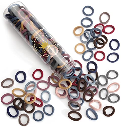 100PCS Seamless Cotton Hair Ties - No-Crease Elastic Bands for All Hair Types