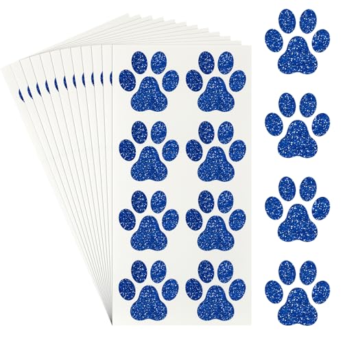 Dog Paw Glitter Temporary Tattoos - 240 Pcs (30 Sheets)