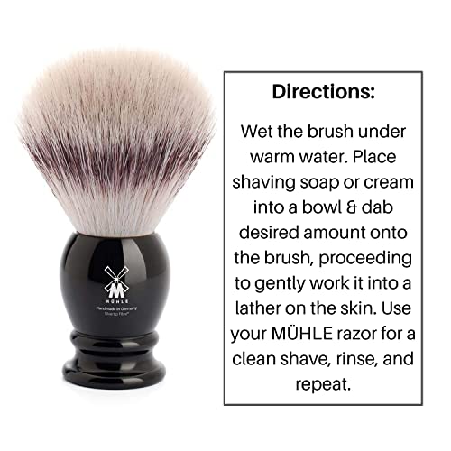 M?HLE Classic Silvertip Badger Fiber Brush | High-Grade Black Resin Handle | Luxury Shave Accessory for Men