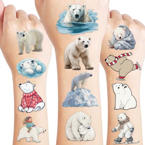 96 Polar Bear Temporary Tattoos – Party Favors & Decorations