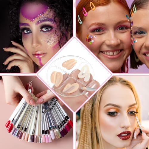 2-Piece Clear Acrylic Makeup Palette Set with Mixing Sticks