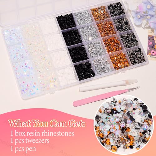 22000 Pcs Bedazzling Rhinestones Kit - Black, White, Silver Gems