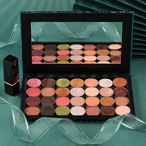 Allwon Magnetic Makeup Palette Mermaid Green with Mirror & 30 Metal Stickers