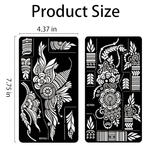 12 Sheet Henna Tattoo Stencil Kit - Indian Temporary Tattoo Templates