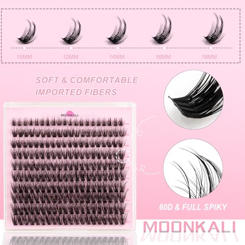 MOONKALI 60D Cluster Eyelash Extensions - D Curly 10-18MM