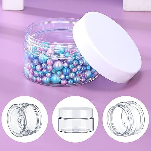 100 Pcs 2oz Plastic Jars with Lids - Clear Wide Mouth Containers