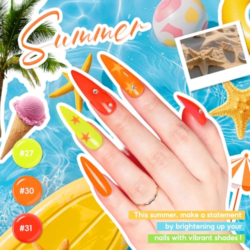 PEACECOLOR 60PC Gel Nail Polish Set - 55 Colors with Top & Base Coats