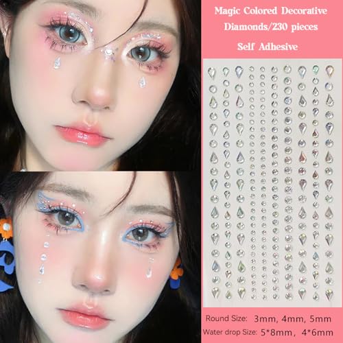 Face Gems Self-Adhesive Rhinestone Stickers - 5 Sheets