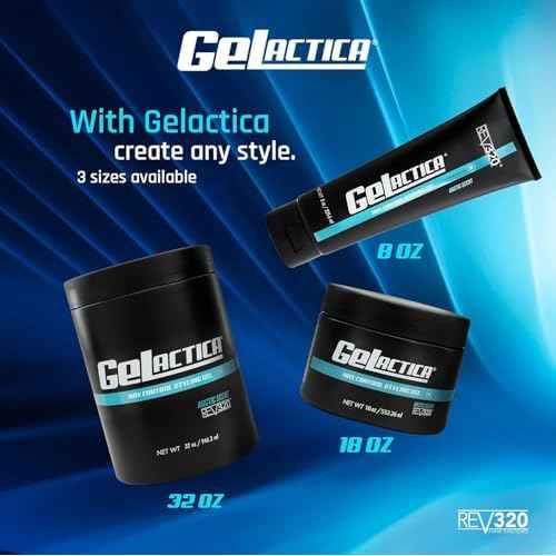 Rev320 Hair Gel for Men ? Alcohol-Free, Strong Hold Styling Gel - Natural Extracts for Long-Lasting Hold and Shine, Slick Back Hair Gel