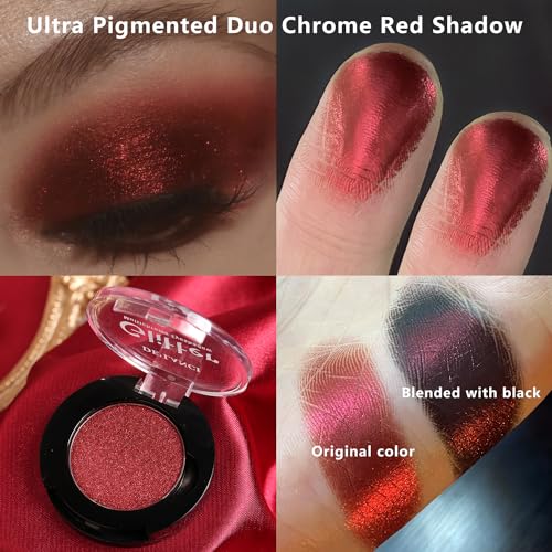 Afflano Single Red Eyeshadow Palette - Duo Chrome Shimmer