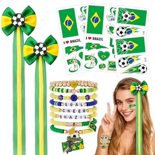 Brazil Soccer Fan Kit – 7-Piece Adult Supporter Accessories Set