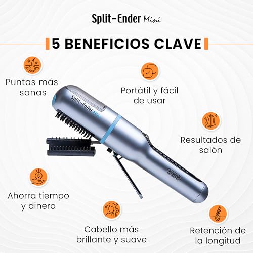 Split-Ender Mini Cordless Hair Trimmer for Damaged, Frizzy & Curly Hair - Blue / AAA Battery-Powered
