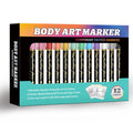 12pcs Tattoo Pen, Temporary Tattoo Maker for Kids, Safety Body Markers for Skin