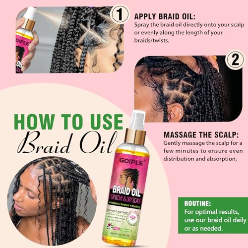 Braid Oil for Locs & Twists - Scalp Relief & Shine, 8 fl oz