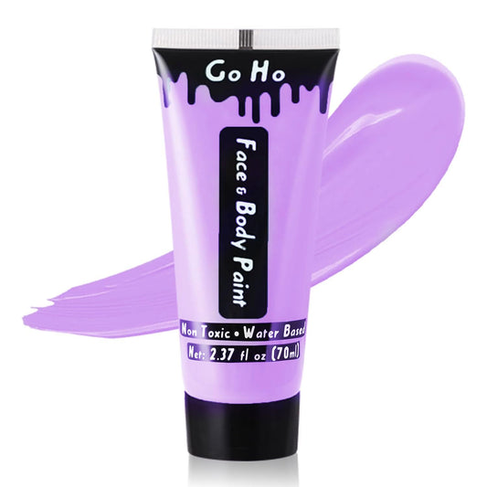 Go Ho Pastel Purple Body Paint Washable(2.37 oz,70 ml),Water Based Cream Lavender Face Body Paint for SFX Cosplay Ursula Costumes Festivals Halloween Makeup