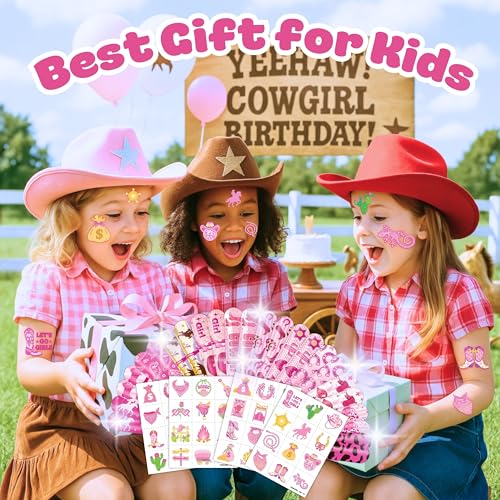 Western Cowgirl Party Set - 72 Pieces Tattoos & Slap Bracelets