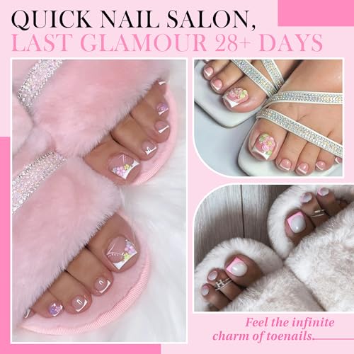 Luckyfairy Square Toe Nail Tips 240pcs 15 Size French Style