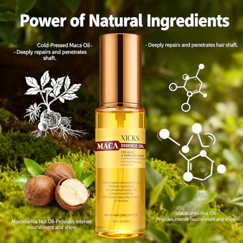 Maca Essence Argan Hair Oil Leave-In Repair Serum 1.69oz