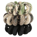 L. Erickson Spiral Hair Ties, 3 Pack Coil Ponytail Holders, Neutral Multi Color, Damgage Free, Metal Free